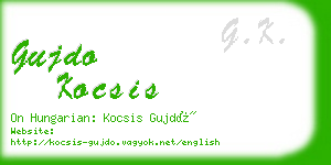 gujdo kocsis business card